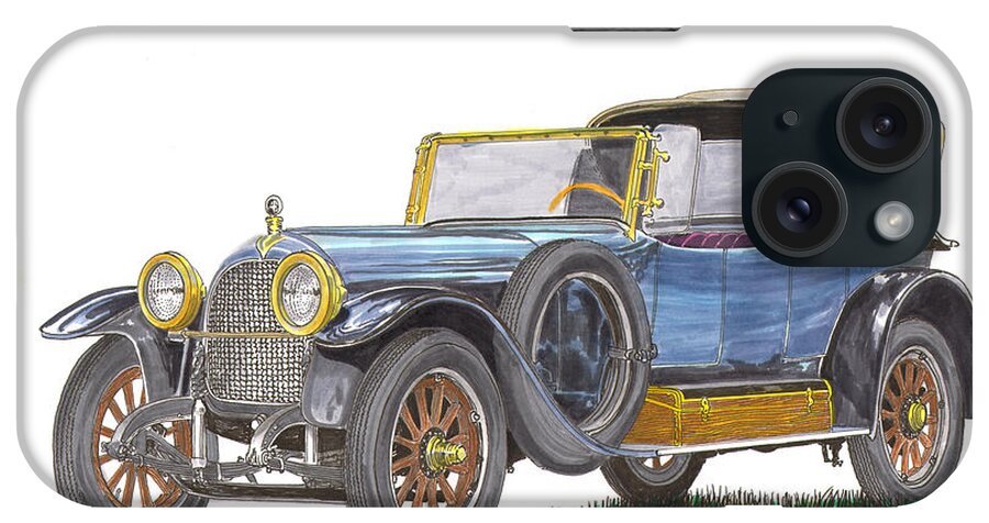Artwork Of Classic Cars iPhone Case featuring the painting 1917 Crane Simplex Dual Cowl Phaeton by Jack Pumphrey