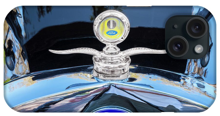 1929 Ford Model A iPhone Case featuring the photograph 1929 Ford Model A Hood Ornament by Rich Franco