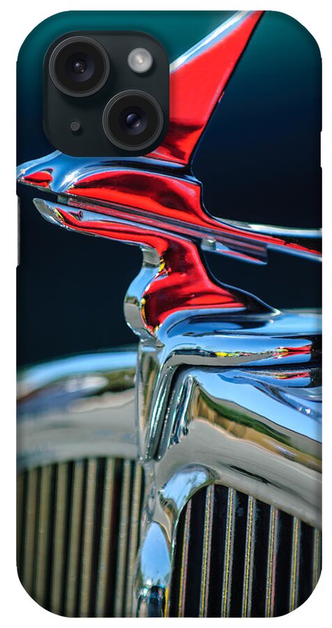 Car iPhone Case featuring the photograph 1933 Franklin Olympic Hood Ornament by Jill Reger