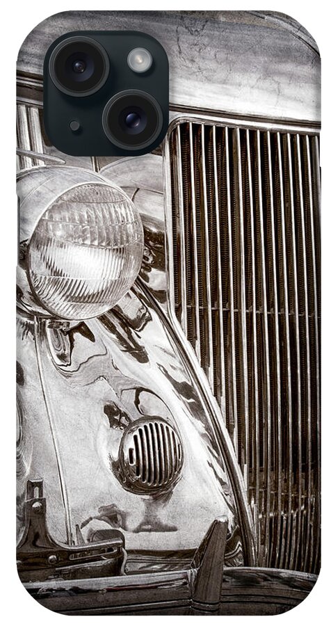 1936 Ford Stainless Steel Grille iPhone Case featuring the photograph 1936 Ford Stainless Steel Grille -0376ac by Jill Reger