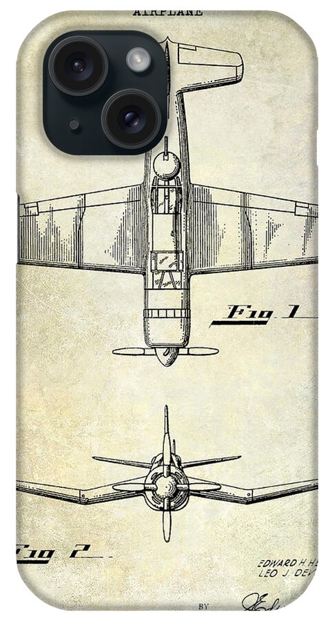 1946 Airplane Patent iPhone Case featuring the photograph 1946 Airplane Patent by Jon Neidert