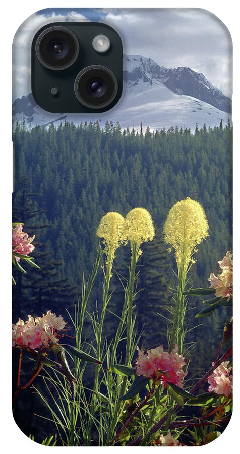 1m5101 iPhone Case featuring the photograph 1M5101 Flowers and Mt. Hood by Ed Cooper Photography