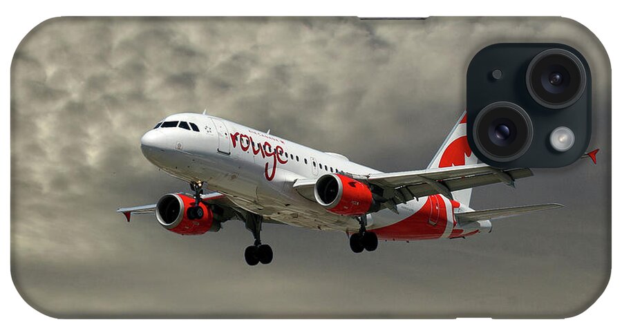 Air Canada iPhone Case featuring the photograph Air Canada Rouge Airbus A319 #2 by Smart Aviation
