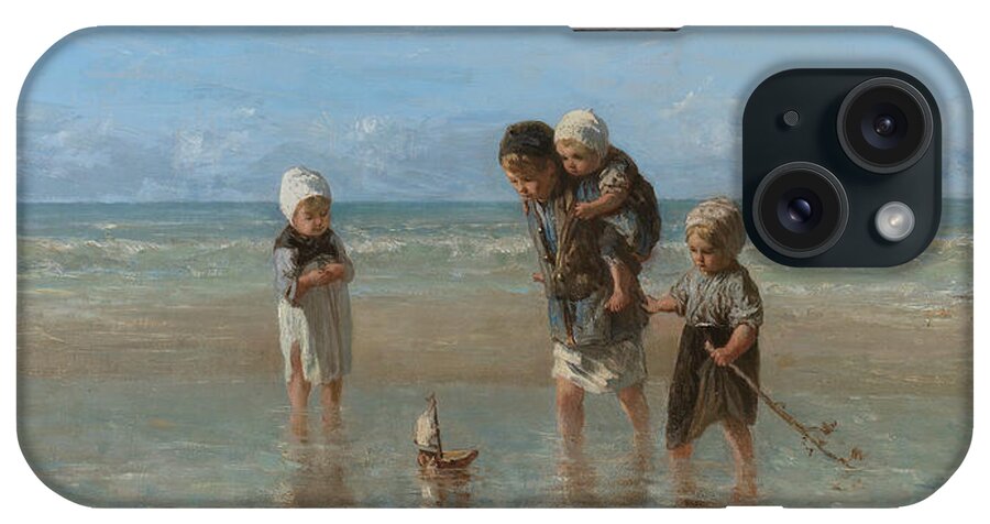Jozef Israels iPhone Case featuring the painting Children of the Sea #4 by Jozef Israels