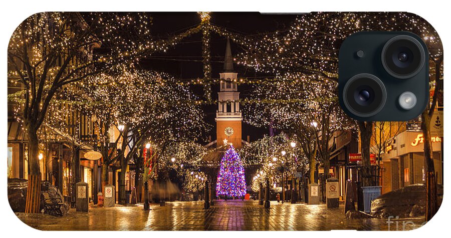 burlington Vermont iPhone Case featuring the photograph Christmas time on Church Street. #3 by New England Photography