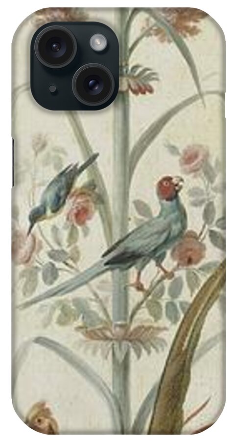 Decorative Depiction With Plants And Animals iPhone Case featuring the painting Decorative Depiction with Plants and Animals #2 by MotionAge Designs