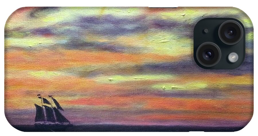 Water iPhone Case featuring the painting Evening in Paradise by Paula Emery