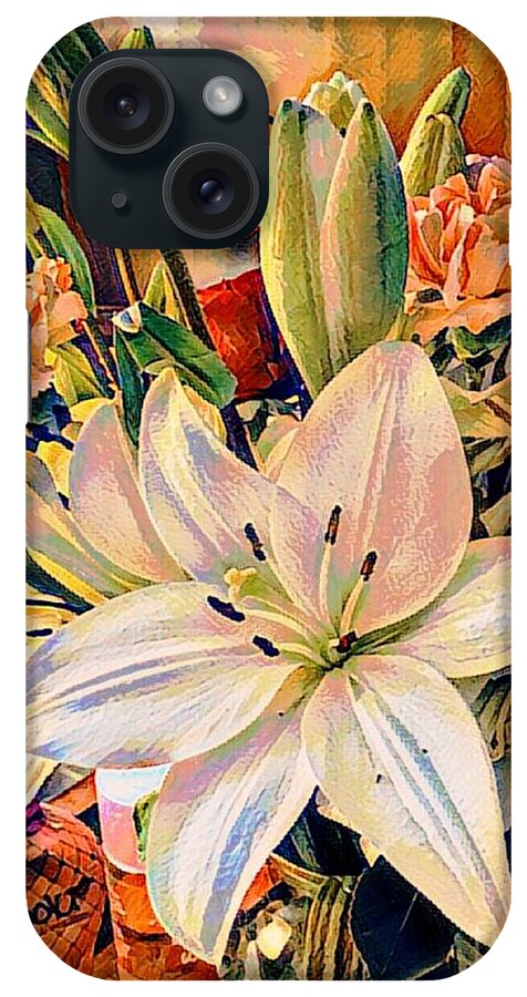 Mixmedia iPhone Case featuring the mixed media Flowers For You #2 by MaryLee Parker