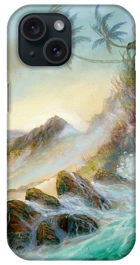 Hawaii Seascape iPhone Case featuring the painting Hawaii Seascape #2 by Leland Castro