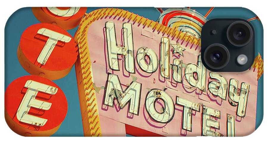 Las Vegas iPhone Case featuring the digital art Holiday Motel, Las Vegas #1 by Jim Zahniser