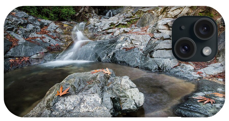 Waterfall iPhone Case featuring the photograph Idyllic waterfall, Troodos mountains Cyprus #3 by Michalakis Ppalis