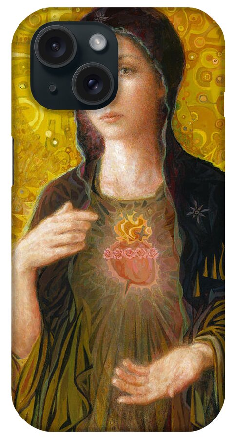 #faatoppicks iPhone Case featuring the painting Immaculate Heart of Mary by Smith Catholic Art