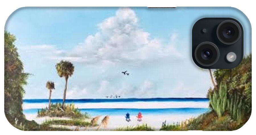 Beach iPhone Case featuring the painting In Paradise by Lloyd Dobson