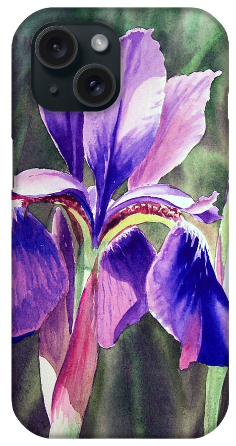 Iris iPhone Case featuring the painting Purple Iris by Irina Sztukowski