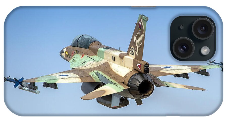 Israel Air Force iPhone Case featuring the photograph Israel Air Force F-16D Barak #2 by Nir Ben-Yosef