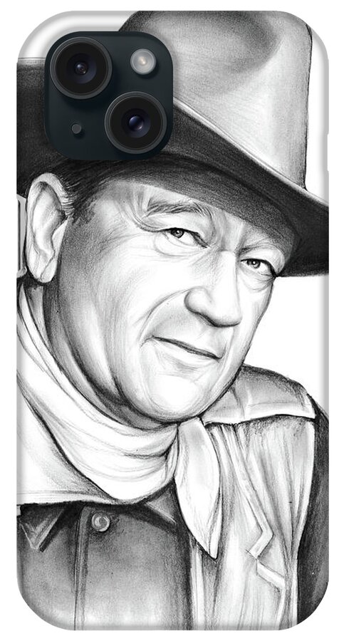 John Wayne iPhone Case featuring the drawing John Wayne #2 by Greg Joens