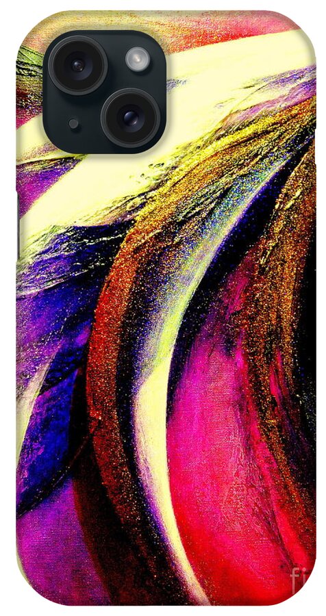 Light.dance Spiritual.healing Energy.sky.ocean.fantasy.abstract. iPhone Case featuring the painting Light Dance #3 by Kumiko Mayer