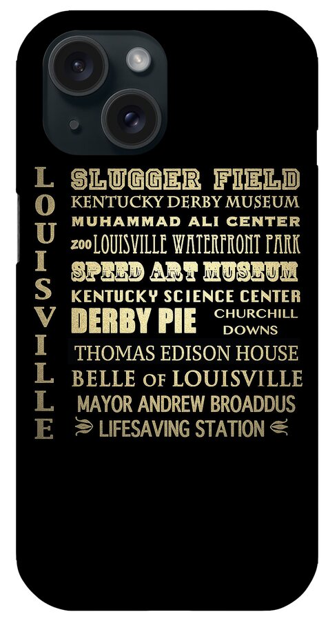 Louisville iPhone Case featuring the digital art Louisville Famous Landmarks #2 by Patricia Lintner