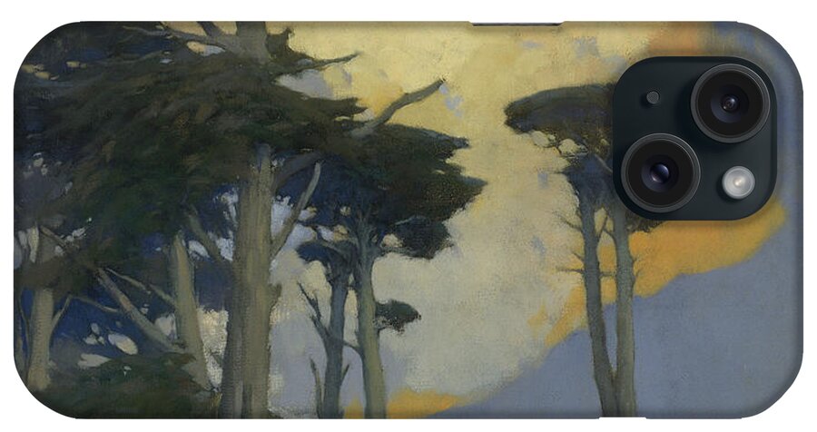 Monterey Cypress By Arthur Frank Mathews iPhone Case featuring the painting Monterey Cypress #2 by Arthur Frank Mathews