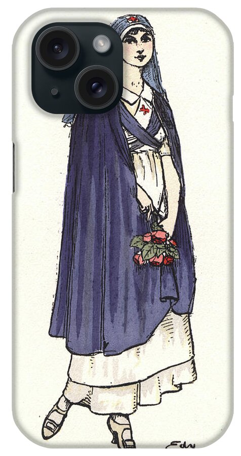 1920 iPhone Case featuring the drawing NURSE, c1920. #2 by Granger