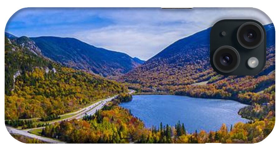 New Hampshire iPhone Case featuring the photograph Panoramic view of Franconia Notch. #2 by New England Photography