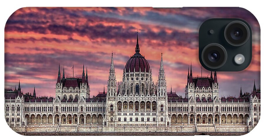 Budapest iPhone Case featuring the photograph Pink Parliament by Peter Kennett