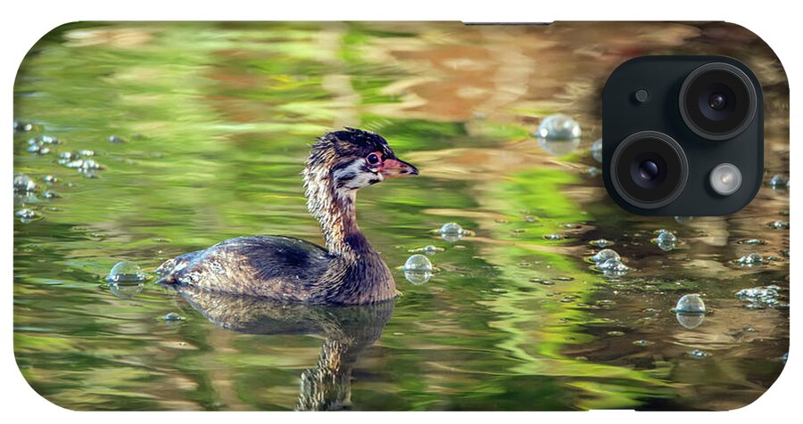Pied-billed iPhone Case featuring the photograph Pied-billed Grebe Bubbles #2 by Tam Ryan