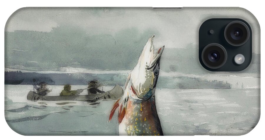 Painting iPhone Case featuring the painting Pike, Lake St John #2 by Mountain Dreams