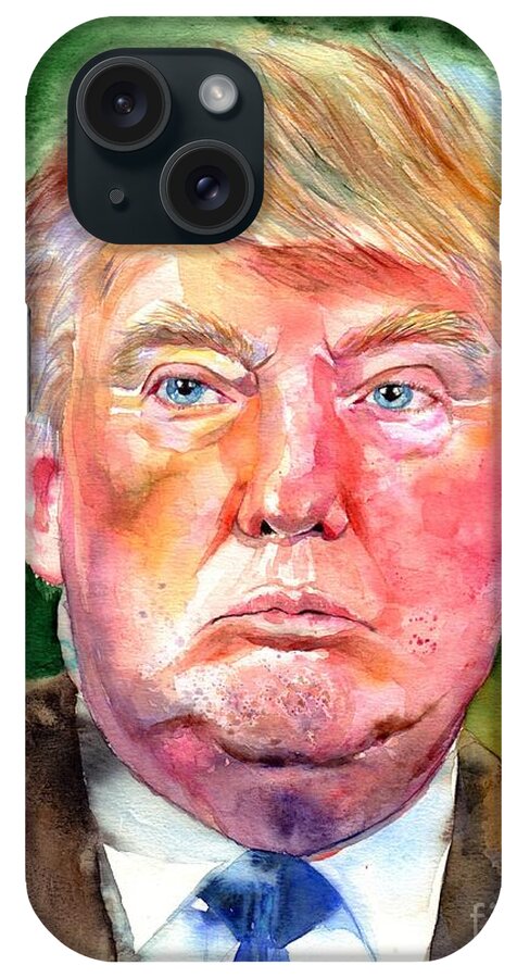 Donald iPhone Case featuring the painting President Donald Trump #2 by Suzann Sines