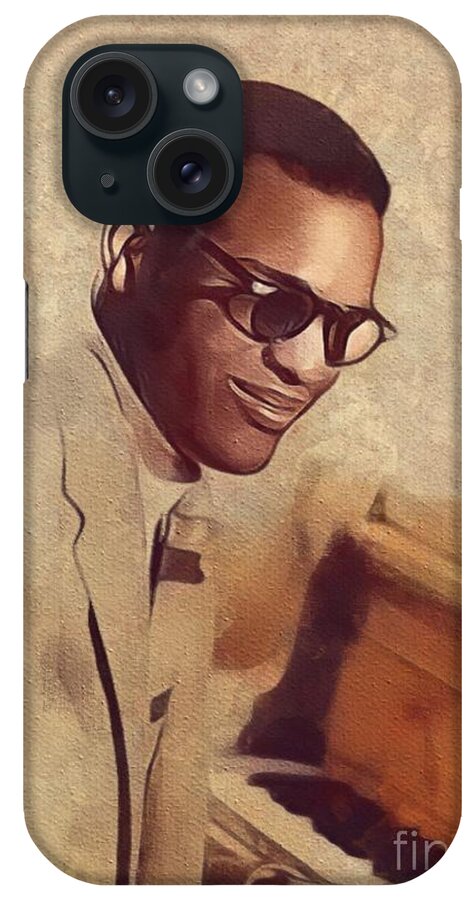 Ray iPhone Case featuring the painting Ray Charles, Music Legend #2 by Esoterica Art Agency