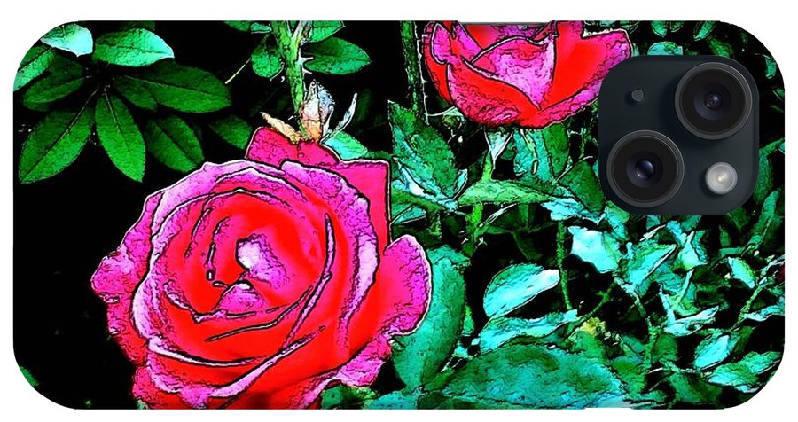 Roses iPhone Case featuring the photograph 2 Red Roses by A L Sadie Reneau
