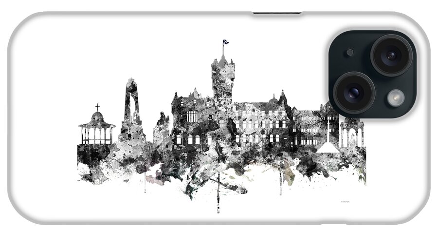 Rutherglen Scotland Skyline iPhone Case featuring the digital art Rutherglen Scotland Skyline #2 by Marlene Watson