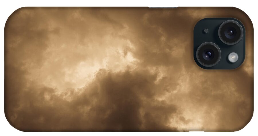 Sepia Sepia Toned iPhone Case featuring the photograph Sepia Clouds #2 by David Pyatt