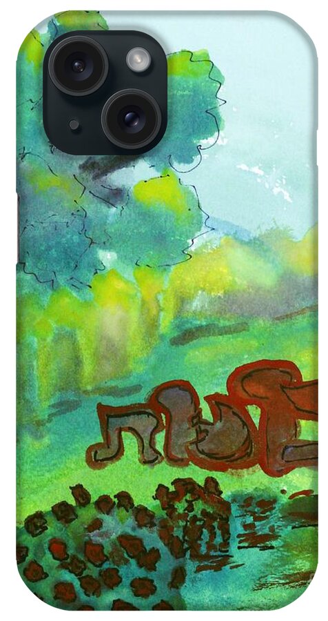 Erev Shavuot Shabbat Weeks The Jewish Holidays: A Guide And Commentary By Michael Strassfeld (alcalay iPhone Case featuring the painting Shavuot #2 by Hebrewletters SL
