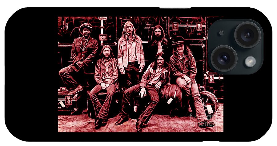 The Allman Brothers iPhone Case featuring the mixed media The Allman Brothers Collection #4 by Marvin Blaine