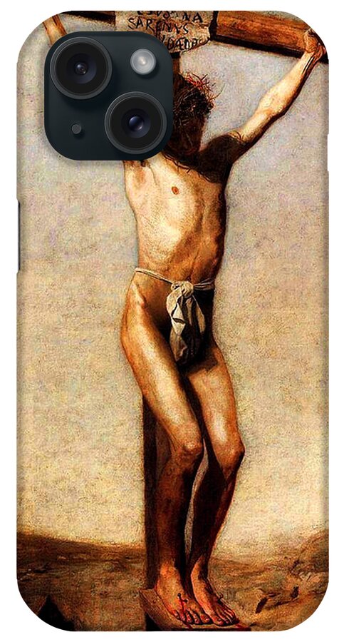 Thomas Eakins iPhone Case featuring the painting The Crucifixion #2 by Thomas Eakins
