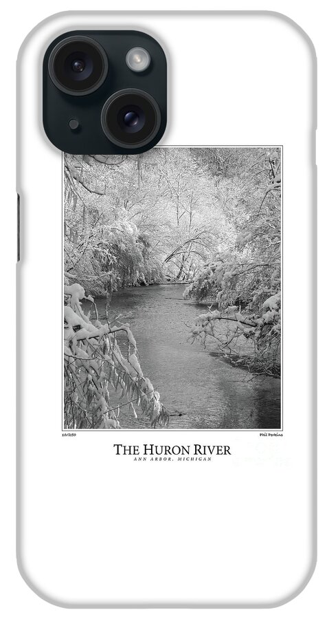 Black And White iPhone Case featuring the photograph The Huron River #2 by Phil Perkins