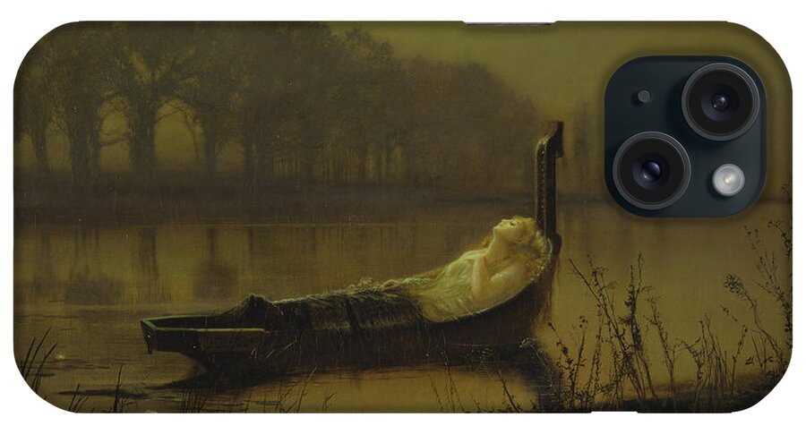 John Atkinson Grimshaw iPhone Case featuring the painting The Lady of Shalott #2 by John Atkinson Grimshaw