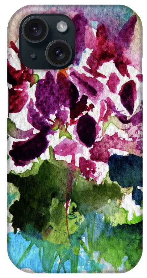Violet iPhone Case featuring the painting Violet #2 by Kovacs Anna Brigitta