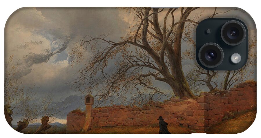 Art iPhone Case featuring the painting Wanderer In The Storm #2 by Mountain Dreams