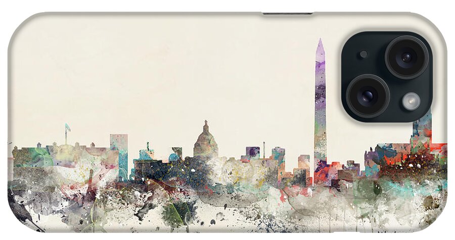 Washington Dc iPhone Case featuring the painting Washington Dc Skyline #2 by Bri Buckley