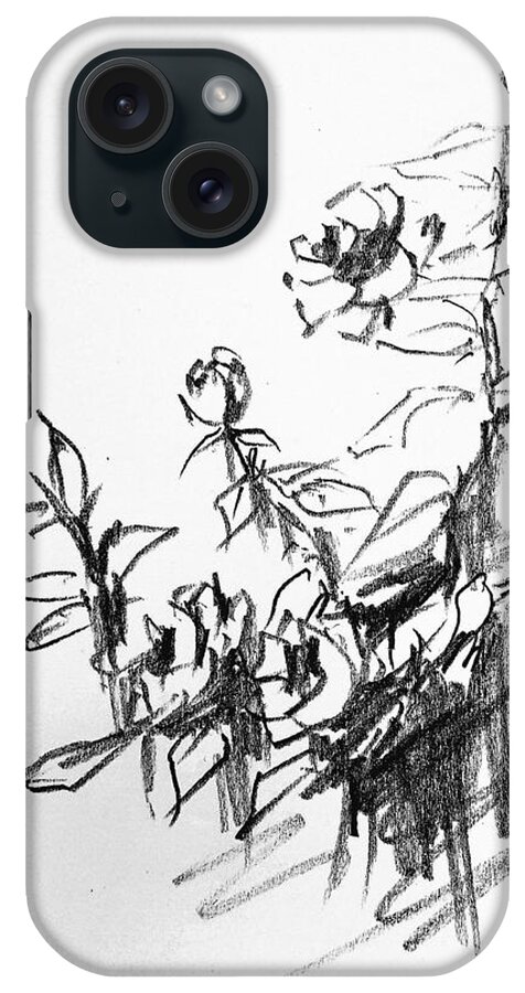 Roses iPhone Case featuring the drawing Wild roses #2 by Hae Kim