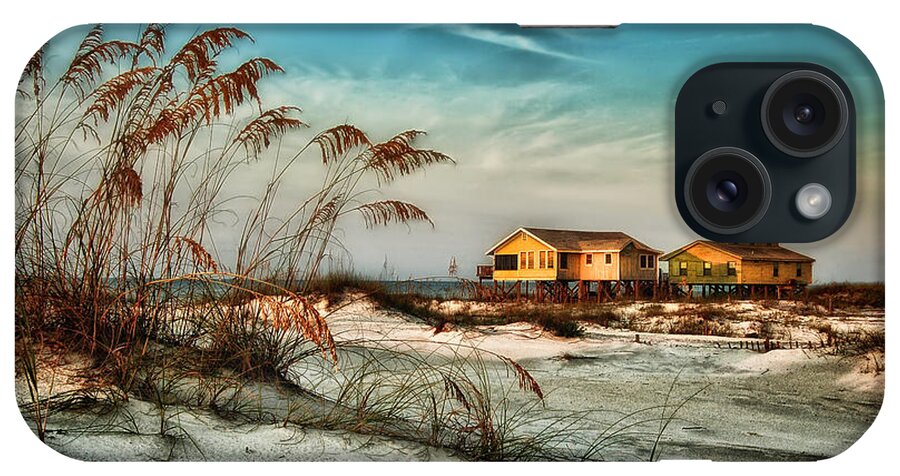 Alabama iPhone Case featuring the photograph 2 Yellow Beach Houses at Mobile Street by Michael Thomas