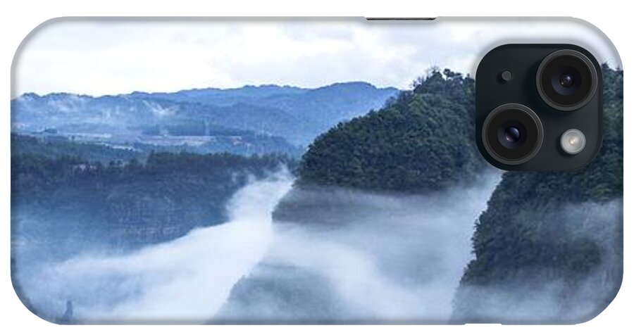 Nature iPhone Case featuring the photograph Mountains scenery in the mist #20 by Carl Ning