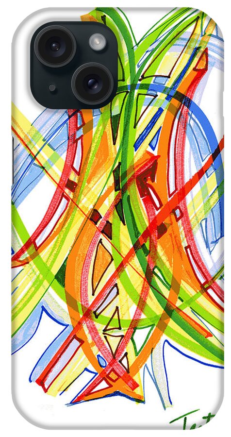 Abstract Art iPhone Case featuring the drawing 2010 Abstract Drawing Seven by Lynne Taetzsch