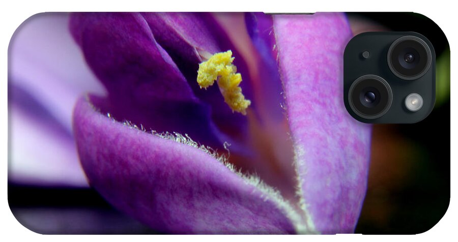 Nature iPhone Case featuring the pyrography 2010 Wisteria Blossom Up Close 19 by Robert Morin