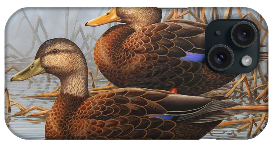 Guy Crittenden Waterfowl iPhone Case featuring the painting Resting by Guy Crittenden