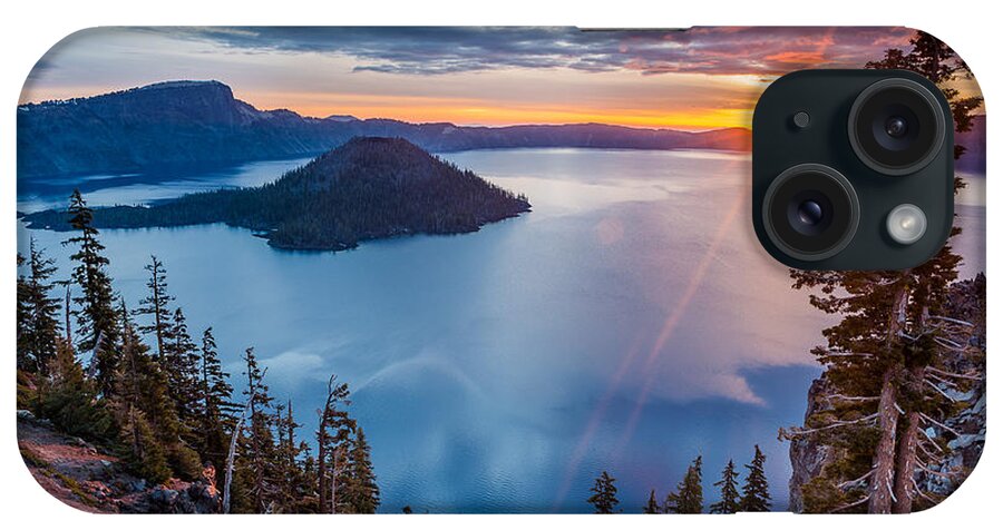 Crater Lake iPhone Case featuring the photograph 2015 Spring Sunrise from Discovery Point by Greg Nyquist