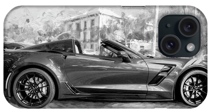 2017 Corvette iPhone Case featuring the photograph 2017 Chevrolet Corvette Gran Sport BW by Rich Franco