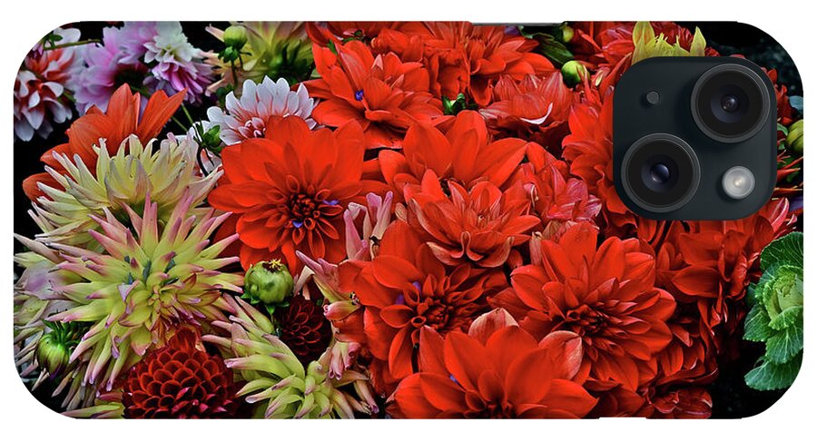 Flowers iPhone Case featuring the photograph 2017 Mid October Monona Farmers' Market Buckets of Blossoms 1 by Janis Senungetuk